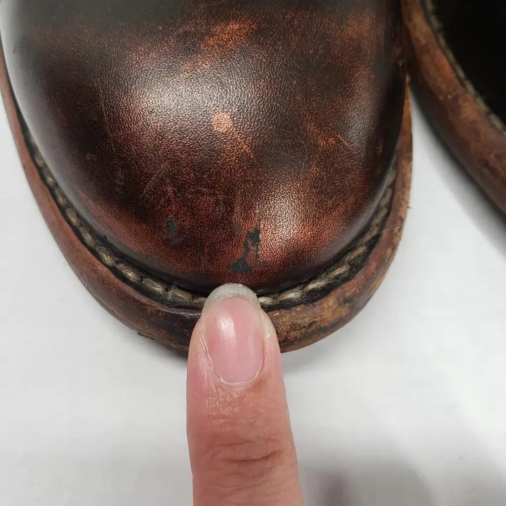 Maison Margiela Replica Campus Ankle Boots Womens 38.5 8 Brown Oil Spill Leather - Picture 8 of 16